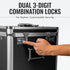 Vaultz File Organizer Storage Box, 14 x 7 x 12.19 Inch, Portable Locking Storage Totes with Dual Combination Locks