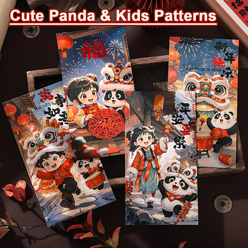 BAIWOVIS 6 Pack Packets, 2) Chinese New Year Red Envelopes, Traditional Lunar New Year Money Hongbao for Spring