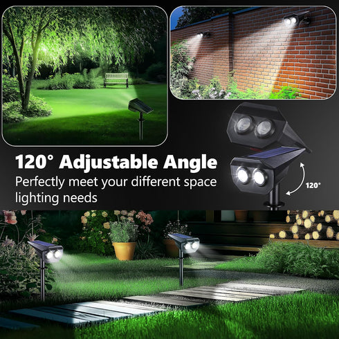 2 4 Pack) Flacchi Solar Lights Outdoor Waterproof - Lighting Modes Solar Powered Garden Yard Spot Lights for Outside