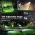 2 4 Pack) Flacchi Solar Lights Outdoor Waterproof - Lighting Modes Solar Powered Garden Yard Spot Lights for Outside