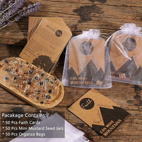 Qpige 50 Men(Circle-50) Bulk Have a Little Faith Card Christian Gifts for Women, School Church Wedding Baptism Unique