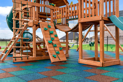 2" 20" 20" 2" (1 2.7 Playsafer Elevate Rubber Tiles - Thick High Density Interlocking Shock Absorbent Safety Tiles