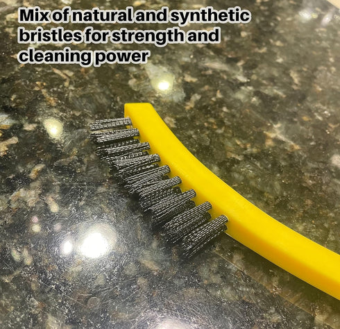 Commercial 8.5" Rubbermaid Products Tile and Grout Scrub Brush, Plastic Bristles, Black, for Industrial/Professional