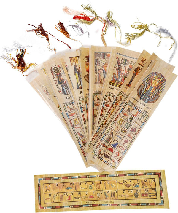 Egyptian Papyrus Paper Set of 10 Bookmarks, Educational History Book Marks