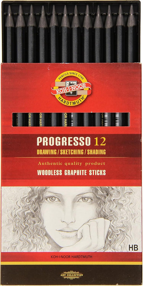 Koh-I-Noor Progresso HB Woodless Graphite Pencil (Box of 12) by KOH-I-NOOR