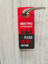 Meeting In Progress Do Not Disturb Door Hanger Sign, 2 Pack, Double Sided, Ideal for Offices and Online Sessions