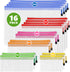 JUZARI 16 Pack Assorted Sizes Plastic Mesh Zipper Pouches - Storage & Organize Board Games, Puzzles, Documents, Bills,
