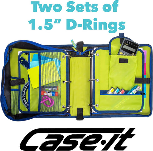 Case it Dual Monster Eye Zipper Binder, 2 Sets of Rings, Included Pencil Pouch, Purple, DUAL-101-ME-PUR by Case it