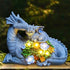 RCTTICUU 6 Solar Dragon Garden Statues Outdoor Decor, Resin Dragon Figurine with Succulent and LED Lights Lawn Patio