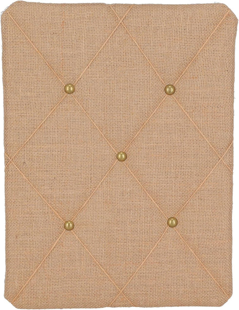 Burlap Covered Bulletin Picture & Memo Board, Criss-Cross Twine, 11.75 x 15.75