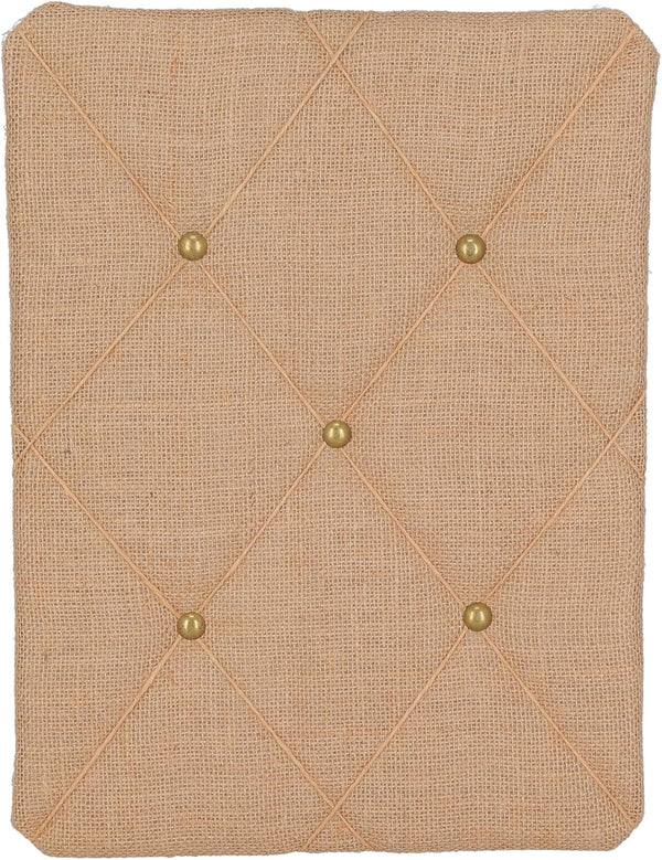 Burlap Covered Bulletin Picture & Memo Board, Criss-Cross Twine, 11.75 x 15.75