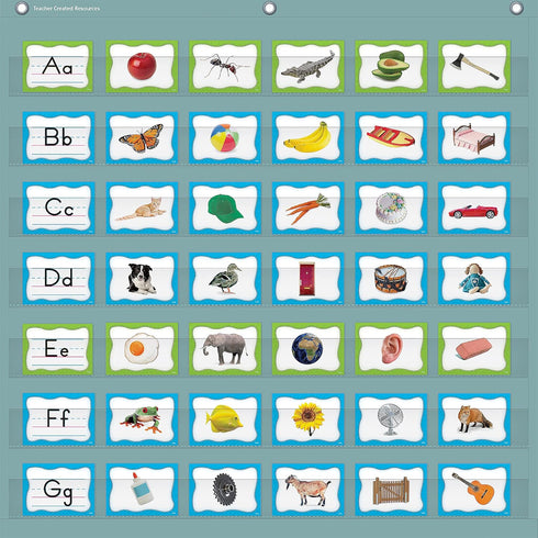 Teacher Created Resources Calming Blue 7 Pocket Chart (28" x 28") (TCR20101) by Teacher Created Resources