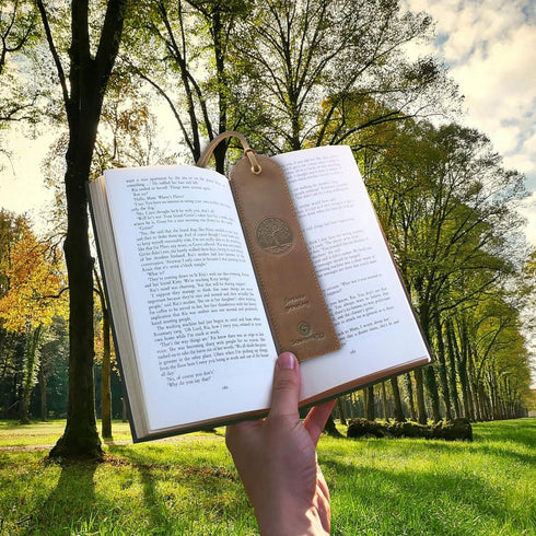 Tree of Life Leather Bookmark Handmade - 2 Genuine Leather Bookmarks with Unique Design for Book Lovers
