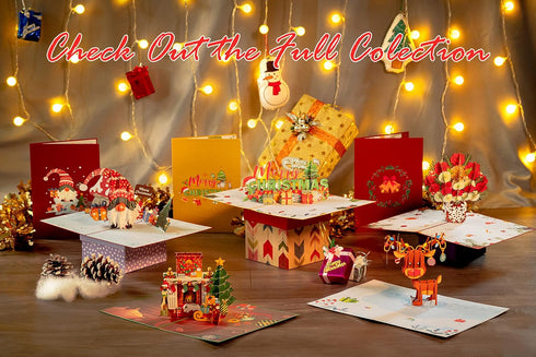 Paper Love Pop Up Christmas Card, 3D Merry Christmas, for Christmas or Holidays, 5" x 7" Cover with Envelope and