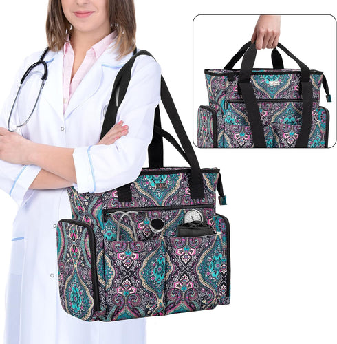 15.6' LoDrid Nurse Bag with Padded Bottom, Medical Work Bag for Nurses & Home Visits, Fits Laptop, Suitable for RN, PA