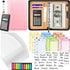 Budget Binder with Zipper Envelopes - Cash Envelopes for Budgeting, A6 PU Leather Planner with Calculator