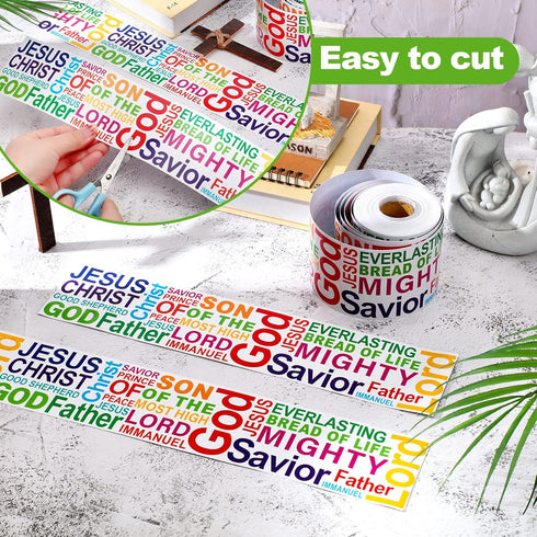 Panelee Christian Jesus Border, 68.9 Feet Bulletin Board Border with Butterflies Flowers Bee Space Inspirational Cute
