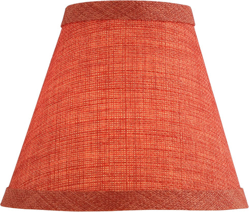Aspen Creative 51044-2,Hardback 3"Top 6"Bottom 5"Slant.Set 2. Empire Transitional Clip-On Chandelier Shade/Brick Red