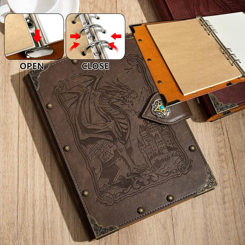 DUROTAN Compass Journal Notebook, Unique A5 Binder, 400 Page Travel Diary Writing Journal for Men Women