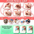 Stylo Pack of 3 Pencil Grips for Kids Handwriting - Perfect Pencil Holders for Home Schooling and Preschool Writing