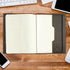 Leather Refillable Journal Cover for Moleskine Cahier XXL, Handmade Gift Set with Stylish Pen and Card Holder