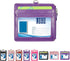 Wisdompro 2-Sided PU Leather ID Badge Holder with Zip, 1 ID Window, 4 Card Slots, 20 Inch Lanyard Strap - Purple