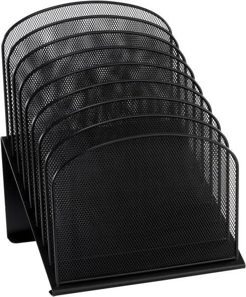 Safco Onyx 8-Tiered Vertical Desk Organizer, Steel Mesh Construction, Black for Home, Office, Classroom & More