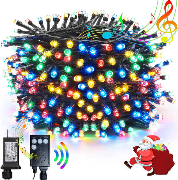 Toodour 82FT 200 LED Christmas Lights Outdoor, Indoor String Lights with Music,