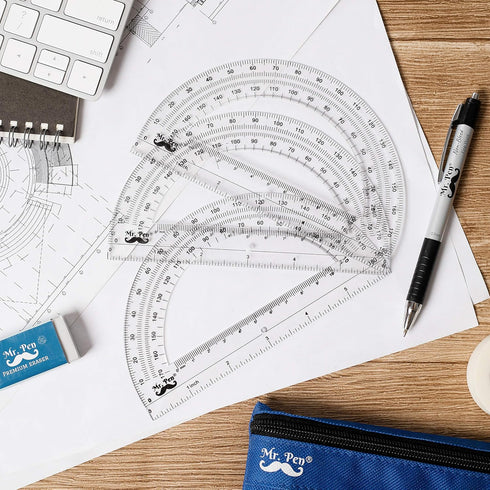 Mr. Pen Protractor, 6 Inches, Pack of 3 for Precise Measurements