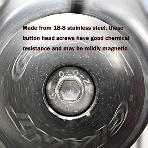 25PCS M8-1.25 x 16mm Button Head Socket Cap Screws - Stainless Steel 18-8, Full Thread, Allen Socket Drive, Plastic Box