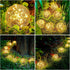 Honoson 3.9 Inch (4 Solar Globe Lights Outdoor - Waterproof Cracked Glass Balls for Lawn Patio Yard Backyard