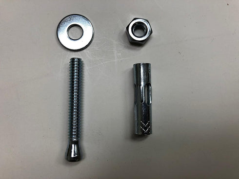 Sleeve Anchors with Nuts & Washers - Zinc Plated Steel, Hex Head, 5/16" x 1.5" Long (4 Pack)