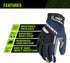 AWP Pro Protect Work Gloves for Men and Women, Large Blue, Full Back-Of-Hand TPR Impact Protection