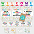 Decorably Welcome Posters for Classroom - 15 Confetti Themed Decorations and Welcome Sign