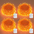 JMEXSUSS 4 Pack 50 LED Battery Operated String Lights Orange, Each 16.5ft