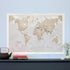 Large Map of the World, Silk Art Print World Map, Neutral Tones, 23 x 33