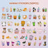 Primo Lines Kawaii Pencil Case and Complete 61 PCS Pink Stationary Set with Cute Boba Case, Pens, Stickers