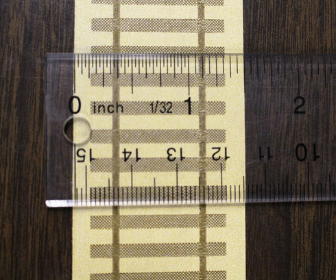 ChromaLabel 1-1/2 inch Tan Railroad Track Tape with Brown Rail Imprint, 400 inch Roll