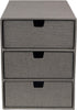 Bigso Box of Sweden Ingrid 3-Drawer Desk Organizer, Durable Stackable Fiberboard Drawers for Office Supplies, 6.3" x