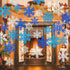 Whaline Snowflake Cut-Outs - 48Pcs Glitter Blue Silver Double-Sided Holiday Cut-Outs with Glue Point for Winter