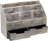 Executive Office Solutions Vintage Rustic Wooden Desk Organizer & Mail Rack - Distressed Torched Wood