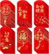 Winlyn 120 Pcs Asian Red Envelopes, 6 Designs for Chinese Hong Bao, Lucky Money Envelopes for Lunar New Year 2024