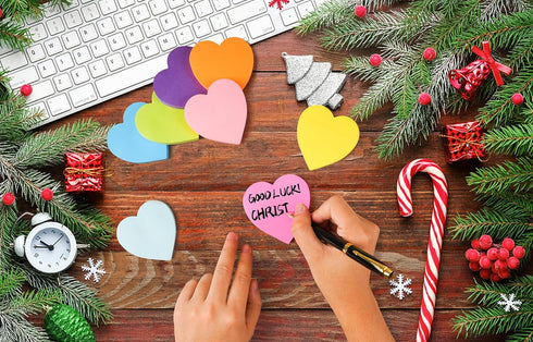Heart Sticky Notes 3x3 in, 8 Pads, Bright Color Strong Adhesive Post, Clean Removal, 82 Sheets per Pad