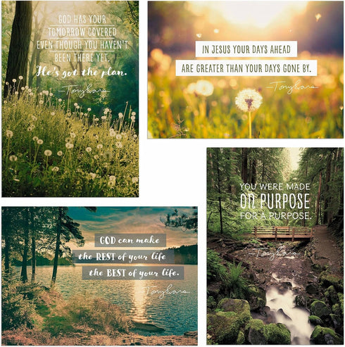 DaySpring - Tony Evans - You Were Made for a Purpose, 12 Birthday Boxed Cards & Envelopes, 4 Design Assortment with