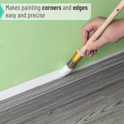 Bates Trim Brush, 0.75-Inch Wood Handle Small Paint Brush for Trim and Walls