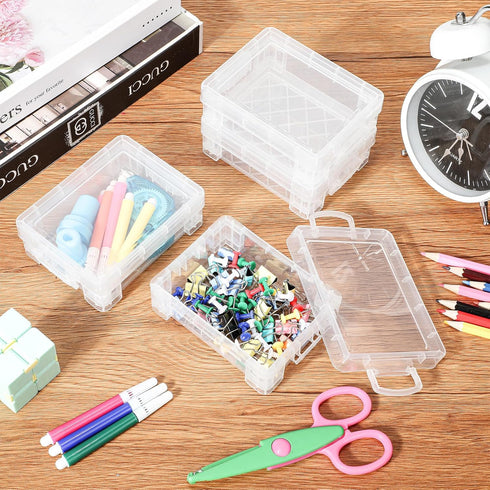 Suzile 25 Pcs Plastic Crayon Boxes - Snap Lids Crayon Storage Organizer, Stackable Crayon Container Bulk for Classroom