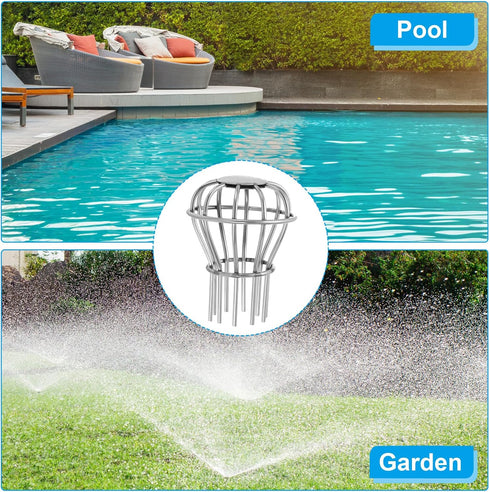PATIKIL Gutter Guard, 304 Stainless Steel Down Pipe Strainer, 2 Inch Anti-Blocking Line Cap Drain Cover for Leaves