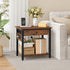 Gewudraw 2-Tier Printer Stand with Charging Station, Under Desk Printer Table, Side Table with Storage Shelves for Home