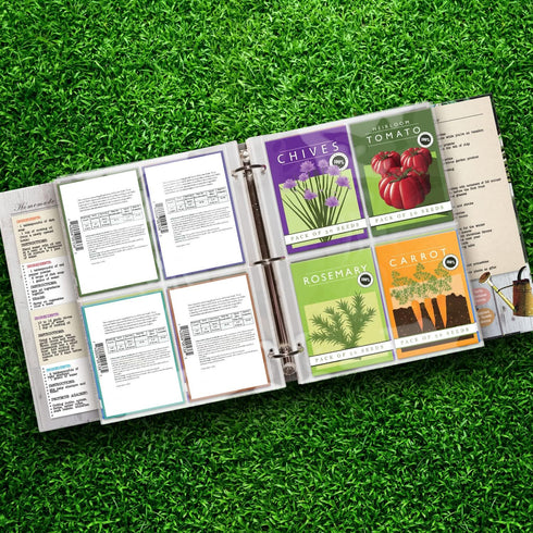 Seed Storage Organizer Sleeves, 25 Pack, 4 Pocket Garden Seed Organizer, Clear Sleeves for Seed Packet Storage
