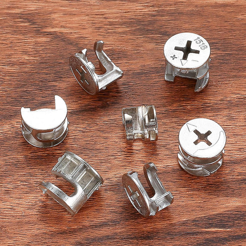 80pcs Furniture Connecting Cam Lock Connectors, Fasteners for Cabinet Drawer, Various Sizes